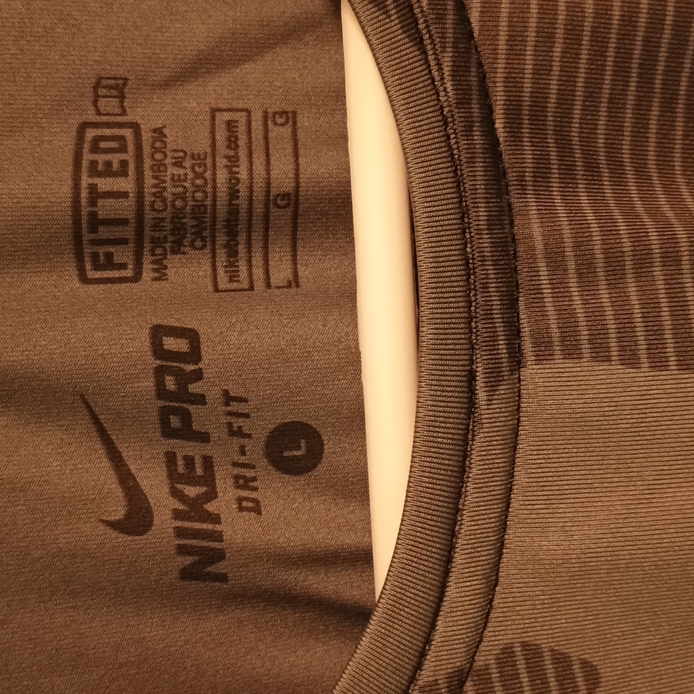 Nike Pro Men's Camouflage T-Shirt - Black and Gray-Size Large - Picture 3 of 8